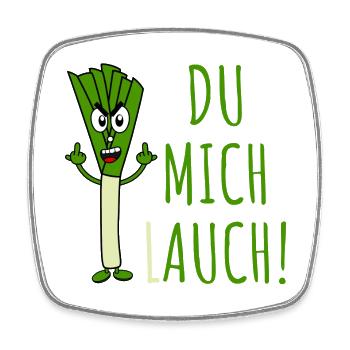 Leek with saying you leek me in green - Square fridge magnet - white - Front