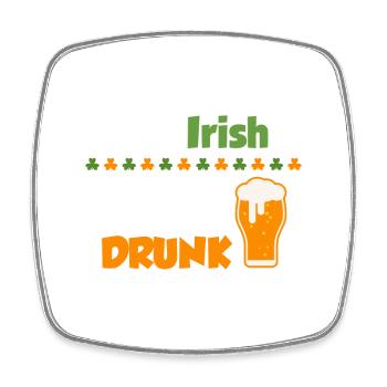 0% Irisch - 100% betrunken; St. Patrick´s Day - Viereckiger Kühlschrankmagnet - Weiß - Vorne
