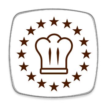 Sternekoch | starred chef - Square fridge magnet - white - Front
