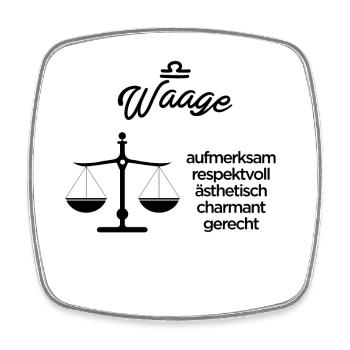 Sternzeichen Waage - Viereckiger Kühlschrankmagnet - Weiß - Vorne