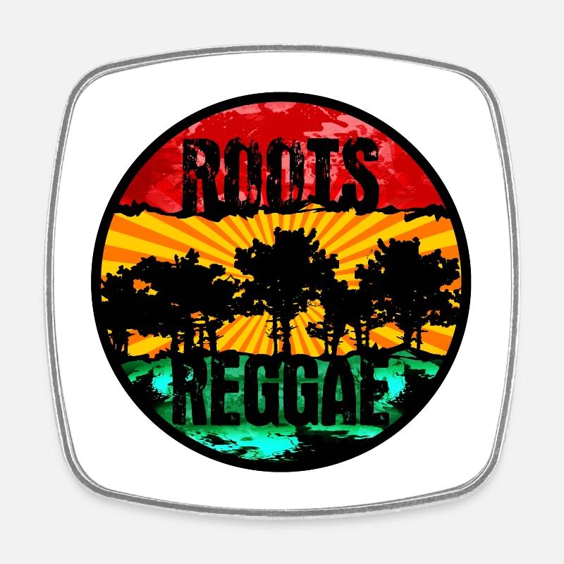 Reggae Roots Sunset Design - Magnet carré - blanc
