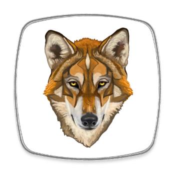 wolf - Square fridge magnet - white - Front