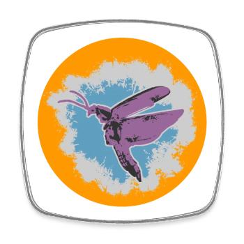 Butterfly Illustration with Pastel Accents - Square fridge magnet - white - Front