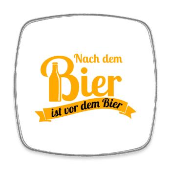 Funspruch Biersprüche Fun Bier trinken Bierslogan - Viereckiger Kühlschrankmagnet - Weiß - Vorne