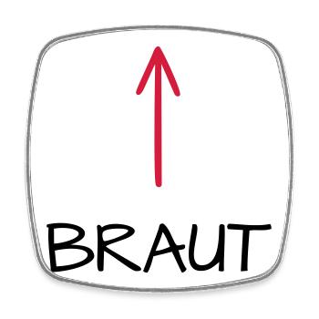 Braut Junggesellenabschied Junggesellin Pfeil - Viereckiger Kühlschrankmagnet - Weiß - Vorne