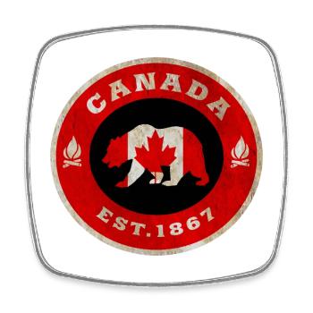 Kanada Bär Vintage / Geschenk - Viereckiger Kühlschrankmagnet - Weiß - Vorne