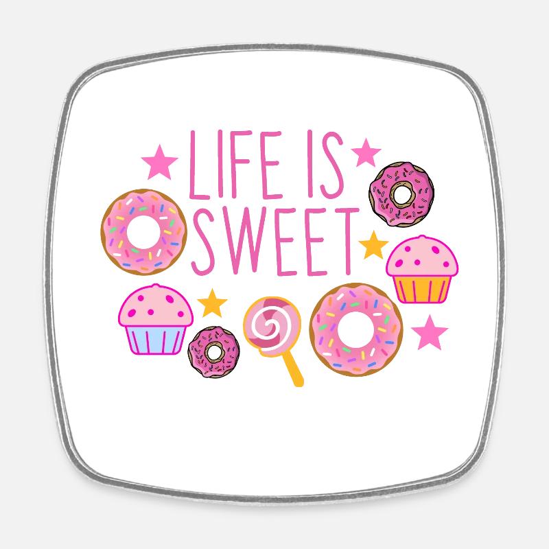 Life is sweet - Square fridge magnet - white