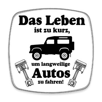 Offroad ,Geländewagen , 4x4 Fun , Das Leben..(25) - Viereckiger Kühlschrankmagnet - Weiß - Vorne