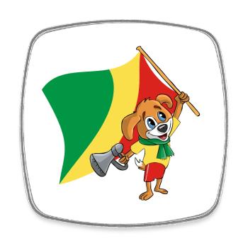 Kongo (Brazzaville) Fan Hund - Viereckiger Kühlschrankmagnet - Weiß - Vorne