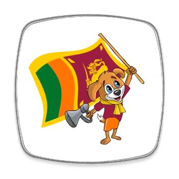 Sri Lanka Fan Hund - Viereckiger Kühlschrankmagnet - Weiß - Vorne