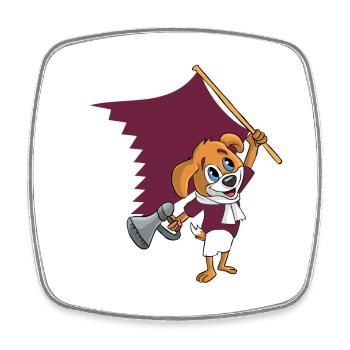 Qatar Fan Dog - Square fridge magnet - white - Front