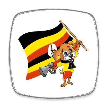 Uganda Fan Dog - Square fridge magnet - white - Front
