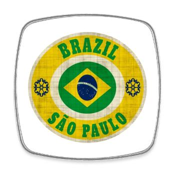 Brasilien Sao Paulo / Geschenk / Geschenkidee - Viereckiger Kühlschrankmagnet - Weiß - Vorne