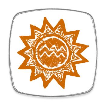 Astrologischer Wassermann Sonnen-Print - Viereckiger Kühlschrankmagnet - Weiß - Vorne