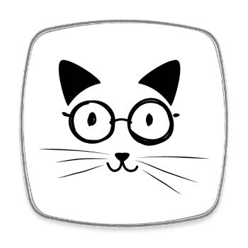 lustiges Katzengesicht Katze Kätzchen Geschenk - Viereckiger Kühlschrankmagnet - Weiß - Vorne