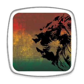 Löwenportrait im Reggaestil - Viereckiger Kühlschrankmagnet - Weiß - Vorne