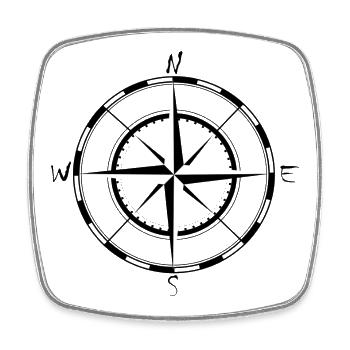 Windrose - Viereckiger Kühlschrankmagnet - Weiß - Vorne