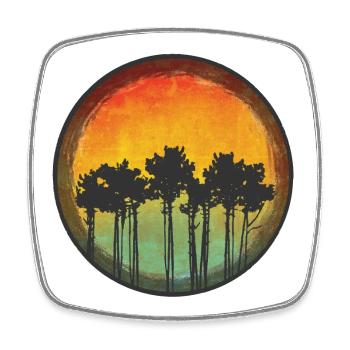 Pines on a dune - Square fridge magnet - white - Front
