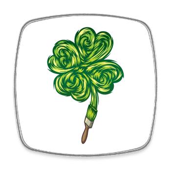 Clover - "I make my own luck" - Magnet carré - blanc - Devant