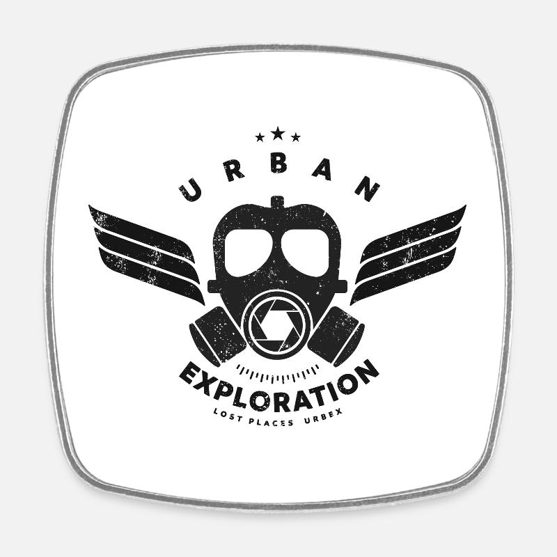 Urban Exploration - Square fridge magnet - white