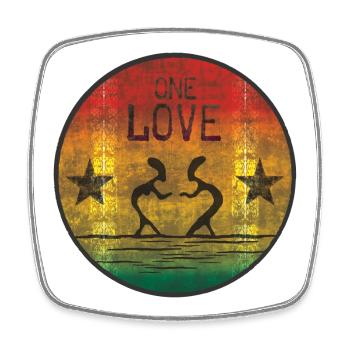 one love reggae - Magnet carré - blanc - Devant