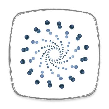 atom - cellular two - Square fridge magnet - white - Front