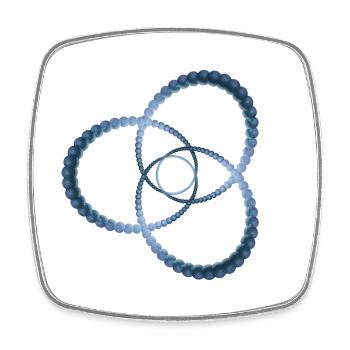 Atom - Cellular five - Viereckiger Kühlschrankmagnet - Weiß - Vorne