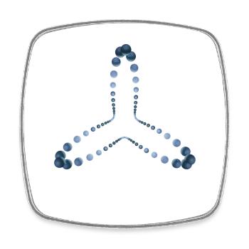 atom - Cellular four - Viereckiger Kühlschrankmagnet - Weiß - Vorne