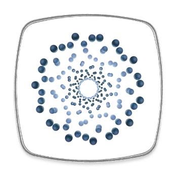 atom - Cellular three - Viereckiger Kühlschrankmagnet - Weiß - Vorne