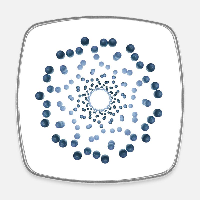 atom - Cellular three - Viereckiger Kühlschrankmagnet - Weiß