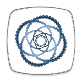 atom - cellular six - Viereckiger Kühlschrankmagnet - Weiß - Vorne