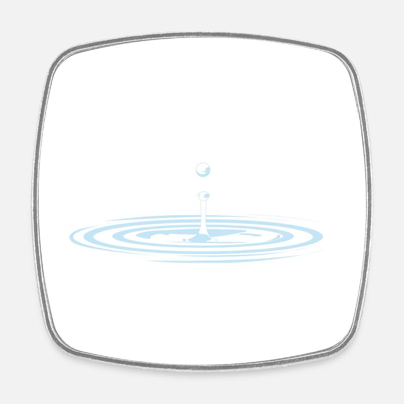 Wassertropfen waterdrop - Viereckiger Kühlschrankmagnet - Weiß