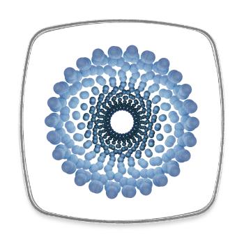 atom - cellular seven - Viereckiger Kühlschrankmagnet - Weiß - Vorne