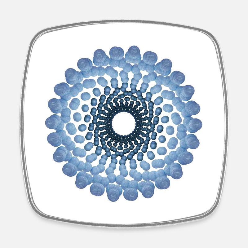 atom - cellular seven - Square fridge magnet - white