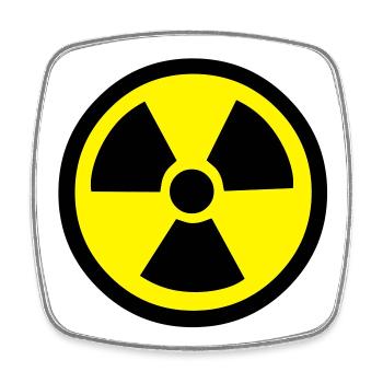 Radiation Warning - Square fridge magnet - white - Front
