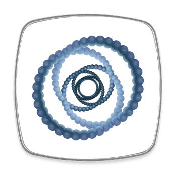 atom - cellular eight - Viereckiger Kühlschrankmagnet - Weiß - Vorne