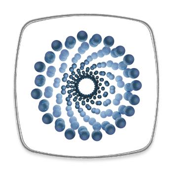atom cellular nine - Viereckiger Kühlschrankmagnet - Weiß - Vorne