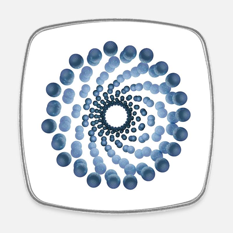 atom cellular nine - Viereckiger Kühlschrankmagnet - Weiß