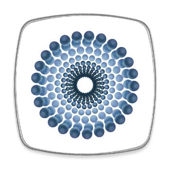 Atom Cellular ten - Viereckiger Kühlschrankmagnet - Weiß - Vorne