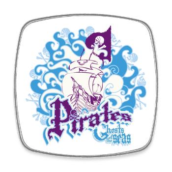 Pirates, fantômes des océans. - Magnet carré - blanc - Devant