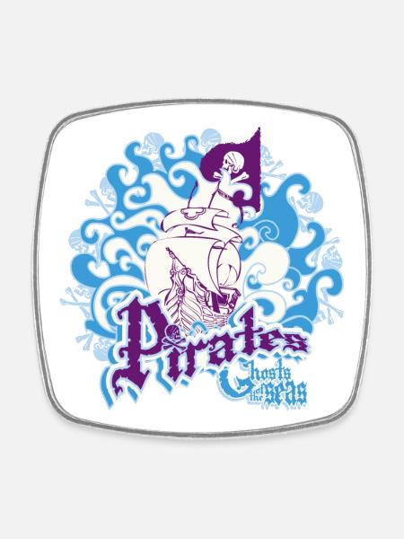 Pirates, ghosts of the oceans. - Square fridge magnet - white