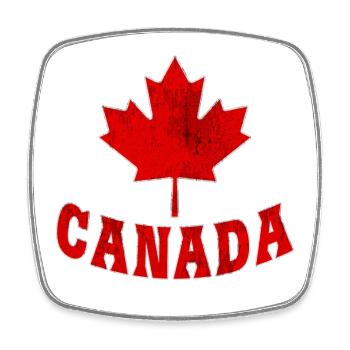 Canada / Cadeau / Feuille d’érable / Idée cadeau - Magnet carré - blanc - Devant