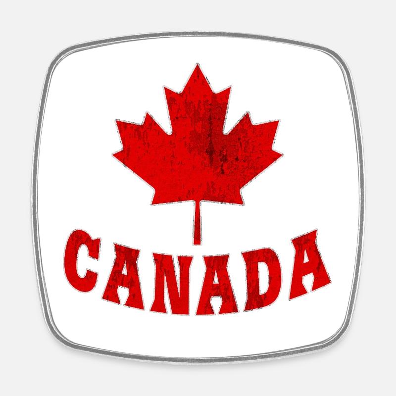 Canada / Cadeau / Feuille d’érable / Idée cadeau - Magnet carré - blanc