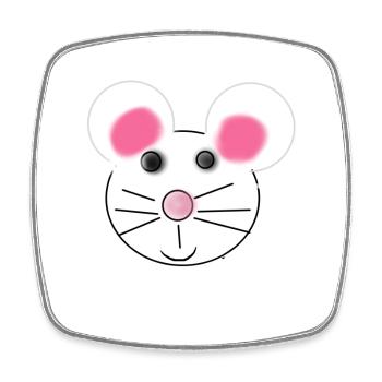 mouse - Square fridge magnet - white - Front