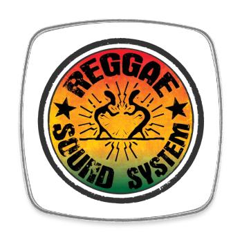 Reggae Soundsystem - Square fridge magnet - white - Front