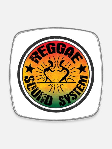 Reggae Soundsystem - Magnet carré - blanc