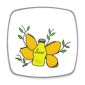 Vintage Limonade - Viereckiger Kühlschrankmagnet - Weiß - Vorne