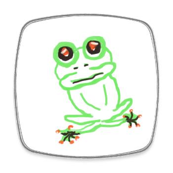 grenouille - Magnet carré - blanc - Devant