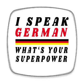 I speak German Deutschland Patriot - Magnet carré - blanc - Devant