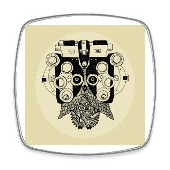 Phoropter Eule Poster - Viereckiger Kühlschrankmagnet - Weiß - Vorne
